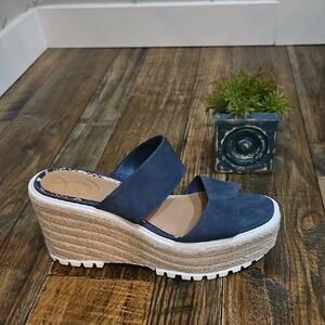 Sam‎ Edelman Navy Wedge Sandals